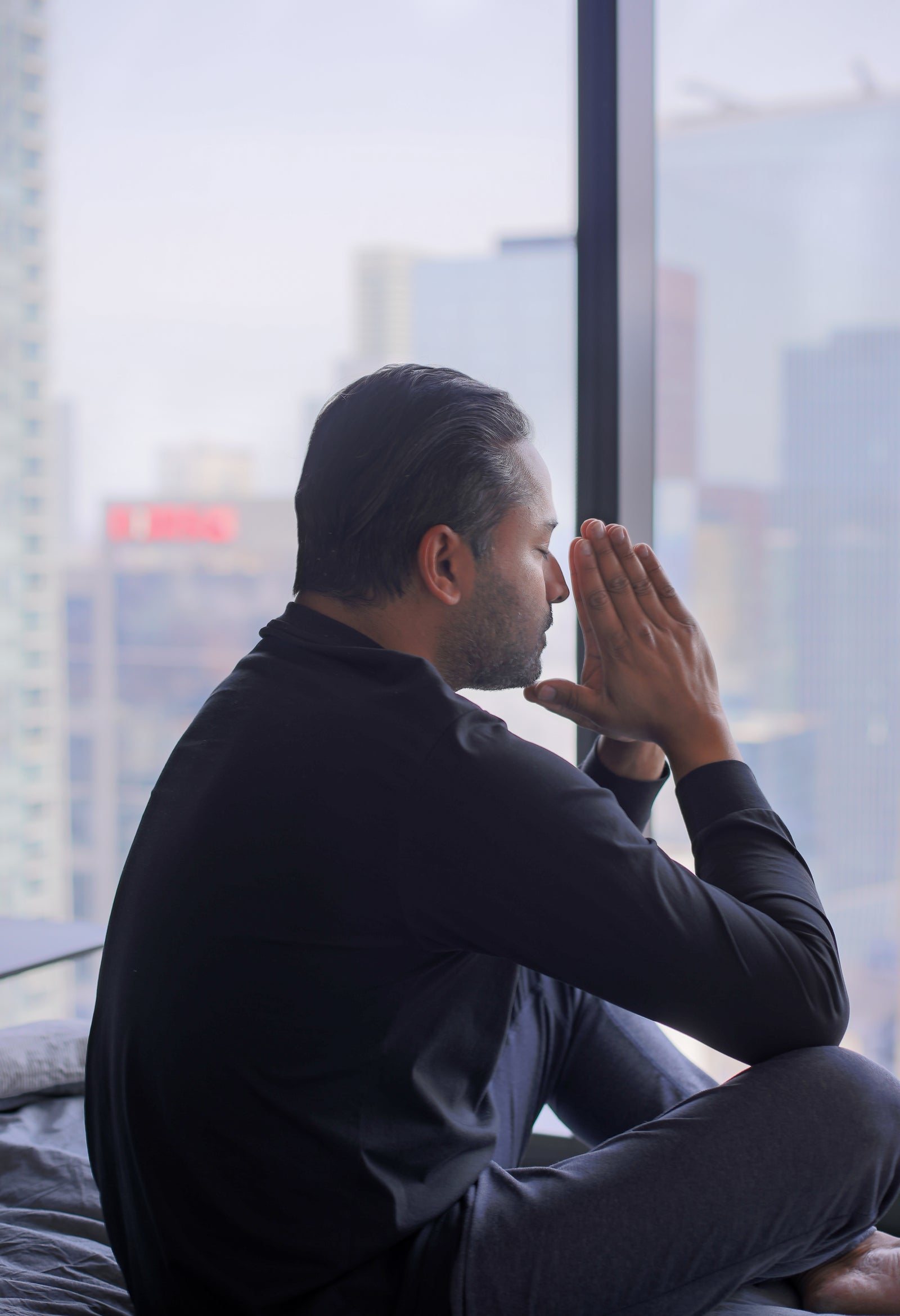 Two people sitting together in a calm conversation